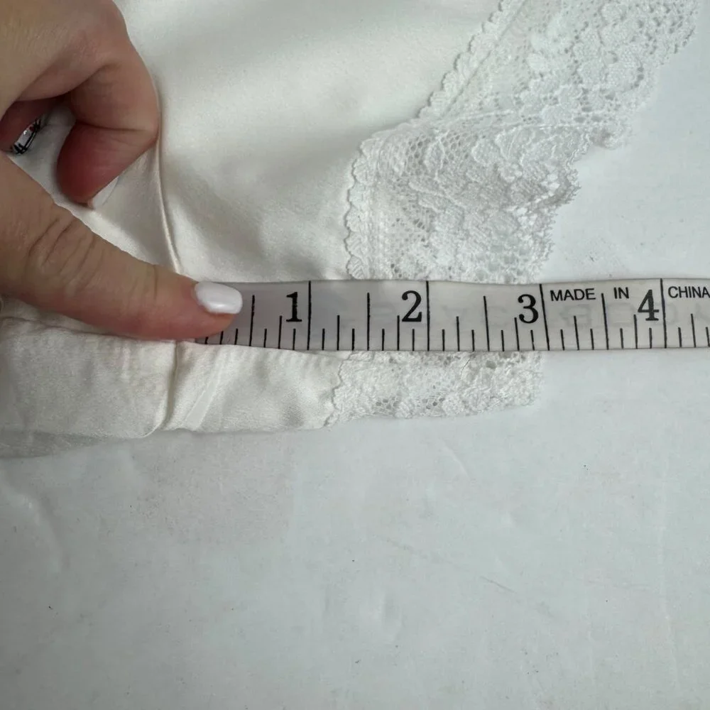 Flora Nikrooz NEW 2 Piece Ivory Nightie Satin Shorts & Top XS Loungewear